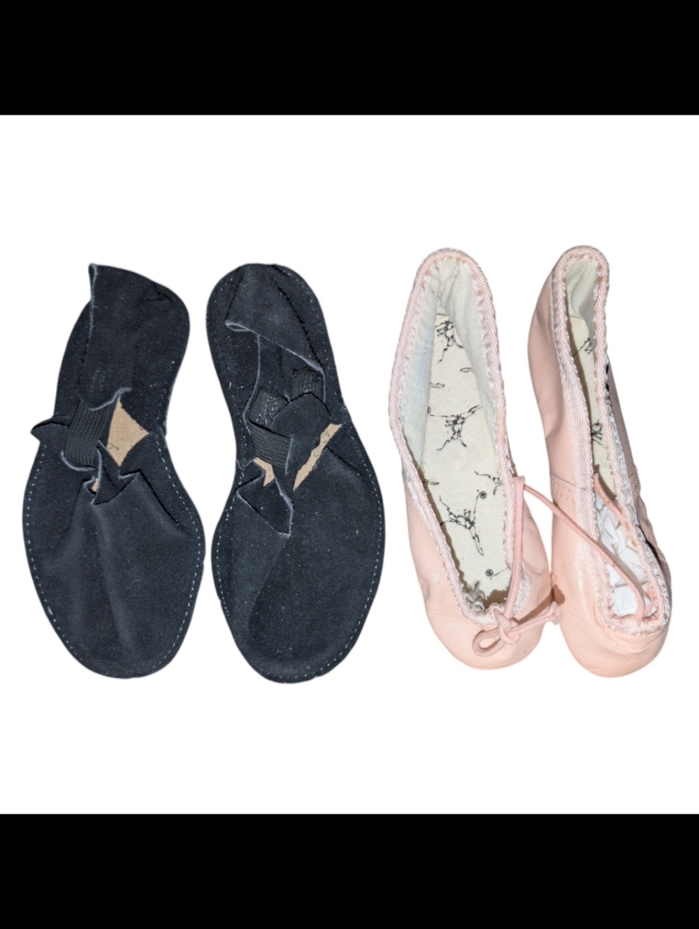 Girls Ballet Flats - Pink & Black | Size: 9